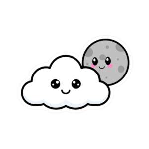 Full Moon Cloud Sticker