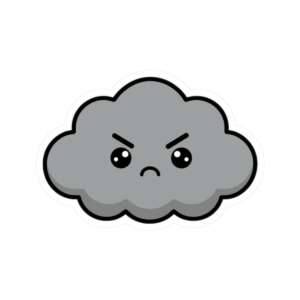 Grey Angry Cloud Sticker