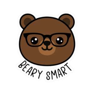 Beary Smart Bear Sticker
