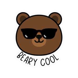 Beary Cool Bear Sticker