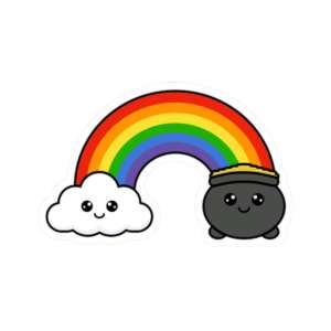 Rainbow Cloud & Pot of Gold Sticker