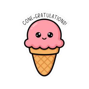 Cone-gratulations Ice Cream Sticker