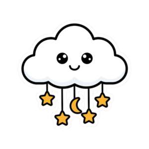 Cloud, Stars & Moon Mobile Sticker