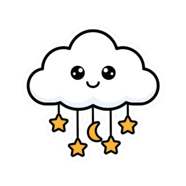 Cloud, Stars & Moon Mobile Sticker