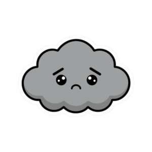 Grey Sad Cloud Sticker