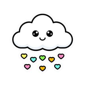 Heart Rain Cloud Sticker