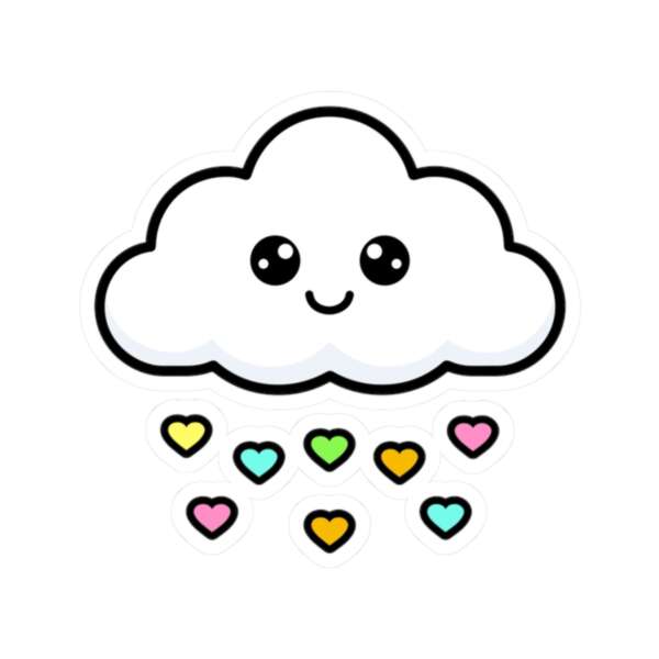 Heart Rain Cloud Sticker
