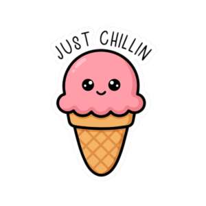 Just Chillin Ice Cream Sticker