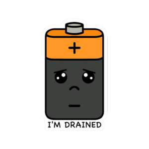 I'm Drained Battery Sticker