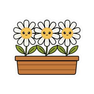 Daisy Flower Box Sticker