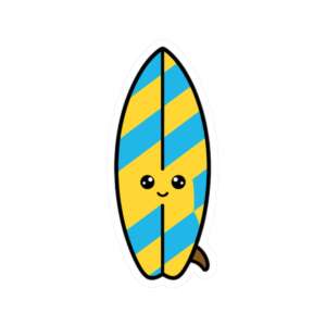 Blue & Yellow Surfboard Sticker