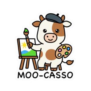 Moo-Casso Cow Sticker
