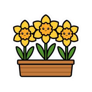 Daffodil Flower Box Sticker