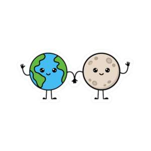 Earth & Moon Sticker