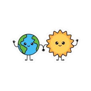 Earth & Sun Sticker