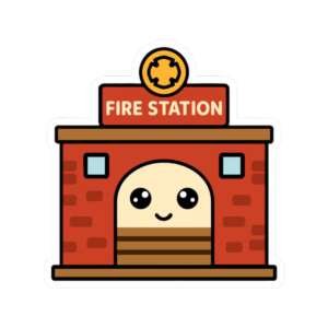 Fire Station House Sticker