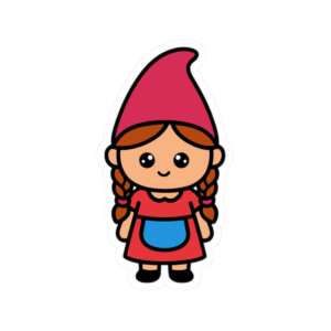 Light Blue Girl Gnome Sticker
