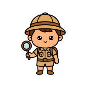 Safari Explorer Boy Sticker