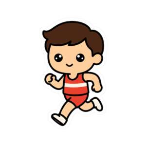 Track Runner Boy Sticker