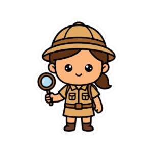 Safari Explorer Girl Sticker