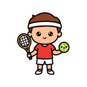 Tennis Player Boy Sticker