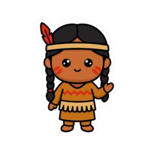 Native American Indian Girl Sticker