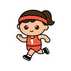 Track Runner Girl Sticker