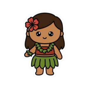 Hawaiian Girl Sticker