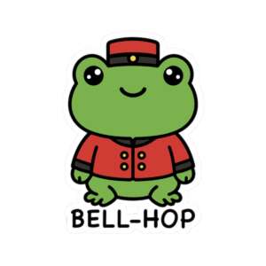 Bell Hop Frog Sticker