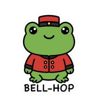 Bell Hop Frog Sticker