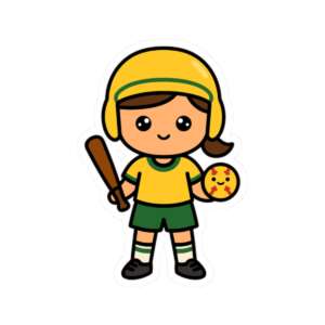 Softball Player Sticker