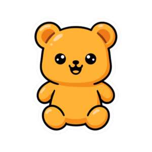 Orange Gummy Bear Sticker