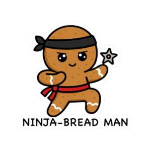 Ninja-Bread Man Gingerbread Sticker