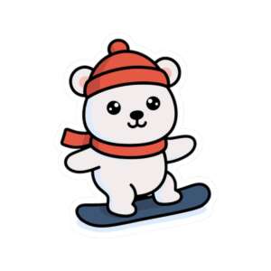 Snowboarding Polar Bear Sticker