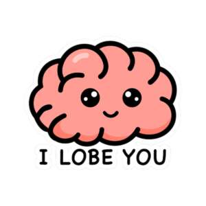 I Lobe You Brain Sticker