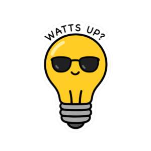 Watts Up Lightbulb Sticker