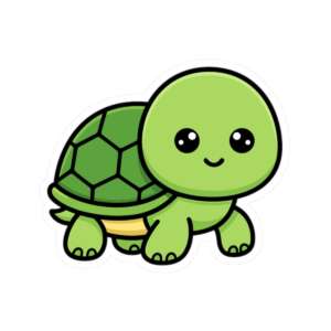 Turtle with Green Shell Sticker