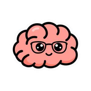 Brain with Glasses Sticker
