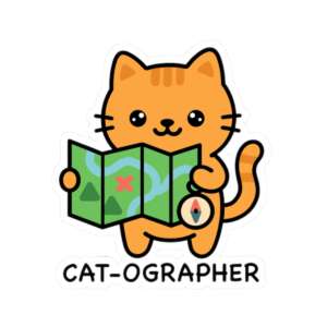 Cat-ographer Cat Sticker