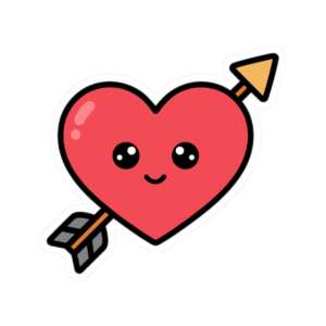 Pink Arrow Heart Sticker