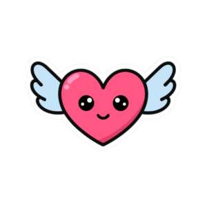 Pink Heart with Wings Sticker