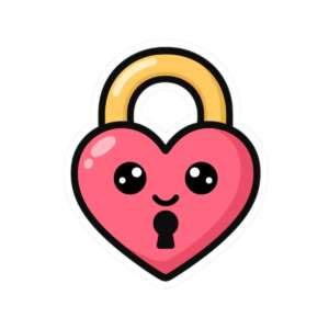Pink Heart Lock Sticker