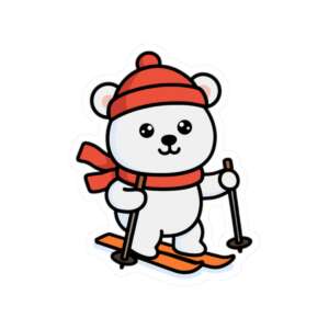 Polar Bear Skiing Sticker