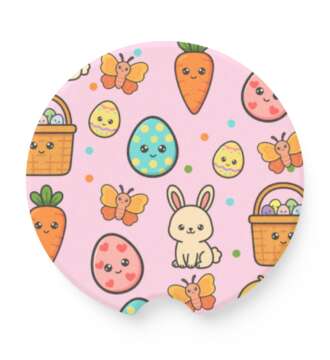Easter Set of 2 Soapstone Car Coasters