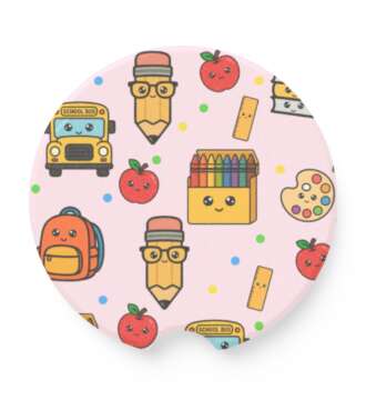 Back to School Set of 2 Soapstone Car Coasters