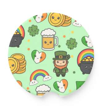 St Patricks Day Set of 2 Soapstone Car Coasters