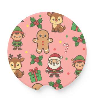 Christmas Set of 2 Soapstone Car Coasters