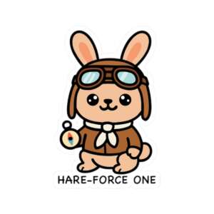 Hare-Force One Rabbit Sticker