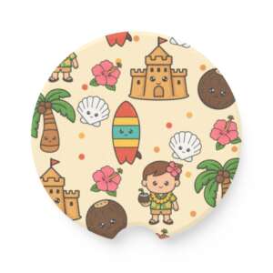Summer Set of 2 Soapstone Car Coasters