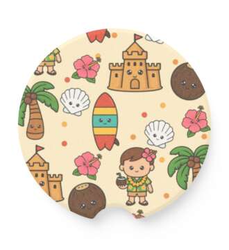 Summer Set of 2 Soapstone Car Coasters